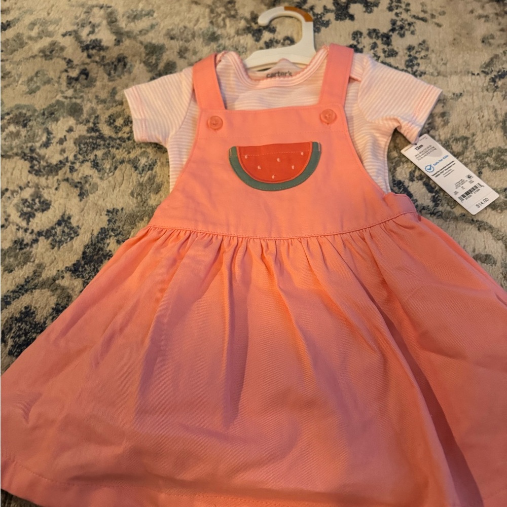 Carter's Pink and White Striped Dress